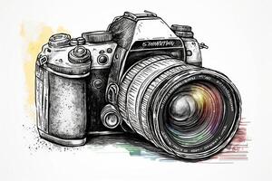 World Photography Day illustration man and woman photographers, camera, August 19th, photo