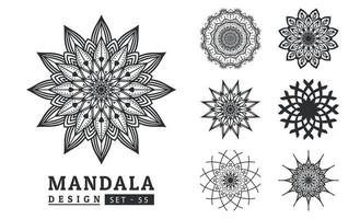 Flower Mandala background design set vector illustration