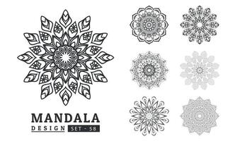 Flower Mandala background design set vector illustration