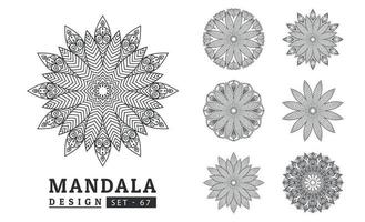 Mandala background design set vector illustration