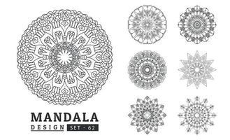 Flower Mandala background design set vector illustration