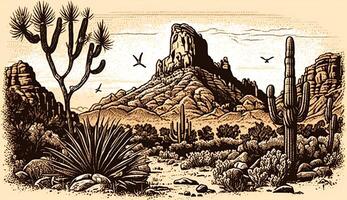 . . Mountain desert texas landscape. Wild west western adventure explore inspirational vibe. Graphic Art photo