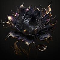 . . Macro shot of dark moody botanical flower. Can be used for graphic design or home decoration. Graphic Art photo