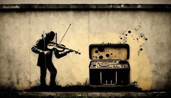 . . Street abstract graffiti art pattern. Music rhythm artist. Inspired my Banksy street art. Graphic Art photo