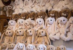 original soft delicate plush vintage toys displayed on shelves photo