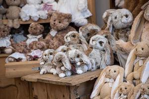 original soft delicate plush vintage toys displayed on shelves photo