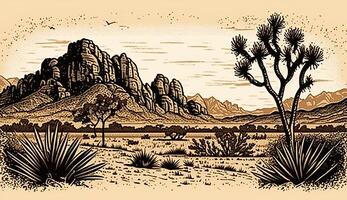 ai generativo. ai generado. montaña Desierto Texas paisaje. salvaje Oeste occidental aventuras explorar inspirador onda. gráfico Arte foto