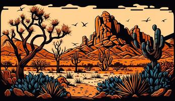 . . Mountain desert texas landscape. Wild west western adventure explore inspirational vibe. Graphic Art photo