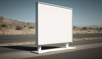 . . Highway road big billboard mock up canvas. Can be used for graphic design or marketing. Photo realistic Graphic Art