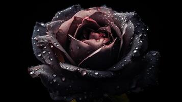 . . Close macro shot photo of realistic flower black rose. Can be used for wedding romantic or love concept. Graphic Art