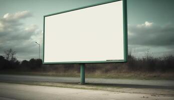 . . Highway road big billboard mock up canvas. Can be used for graphic design or marketing. Photo realistic Graphic Art