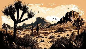 . . Mountain desert texas landscape. Wild west western adventure explore inspirational vibe. Graphic Art photo