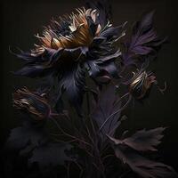 . . Macro shot of dark moody botanical flower. Can be used for graphic design or home decoration. Graphic Art photo