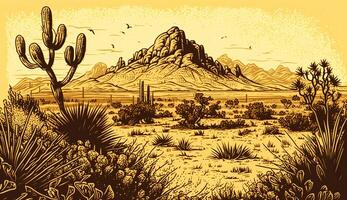 ai generativo. ai generado. montaña Desierto Texas paisaje. salvaje Oeste occidental aventuras explorar inspirador onda. gráfico Arte foto