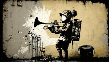. . Street abstract graffiti art pattern. Music rhythm artist. Inspired my Banksy street art. Graphic Art photo