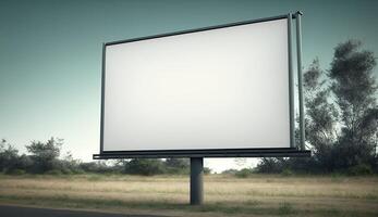 . . Highway road big billboard mock up canvas. Can be used for graphic design or marketing. Photo realistic Graphic Art