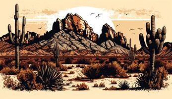 . . Mountain desert texas landscape. Wild west western adventure explore inspirational vibe. Graphic Art photo