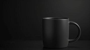 . . Black black template mug cup mock up. Can be used for graphic design or marketing. Graphic Photo Art