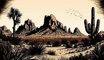 . . Mountain desert texas landscape. Wild west western adventure explore inspirational vibe. Graphic Art photo