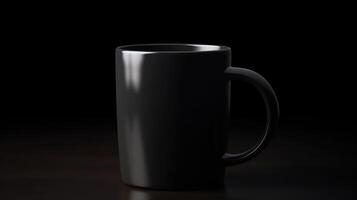. . Black black template mug cup mock up. Can be used for graphic design or marketing. Graphic Photo Art