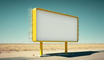 . . Highway road big billboard mock up canvas. Can be used for graphic design or marketing. Photo realistic Graphic Art