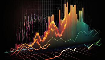 ai generativo. ai generado. fino valores comercio crecimiento gráfico diagrama Estadísticas. lata ser usado para Finanzas dinero análisis ingresos márketing o economía estrategia. gráfico Arte foto