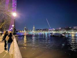 A view of the River Thames at night in September 2022 photo