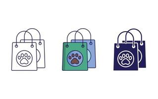 mascota compras vector icono