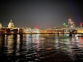 A view of St Pauls Cathedral at night photo