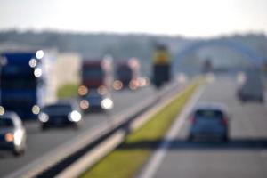Driving on a Highway - Defocused Photograph photo