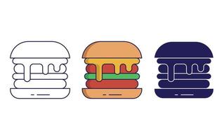 cheese patty lamburger vector icon