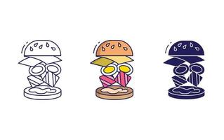 burger levitation vector icon