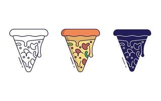 mushroom pizza slice vector icon