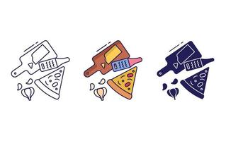 ajo queso Pizza vector icono