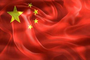 China flag - realistic waving fabric flag photo