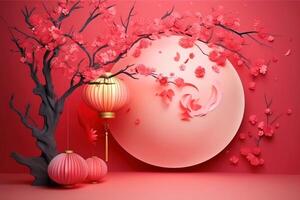 Chineese moon festival concept background created with technology. photo