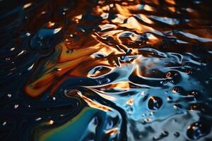 Metallic paint in a water surface background texture created with technology. photo