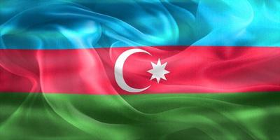 Azerbaijan flag - realistic waving fabric flag photo