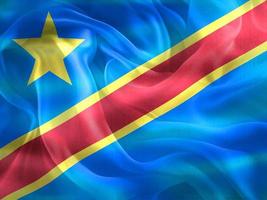 Democratic Republic of the Congo flag - realistic waving fabric flag photo