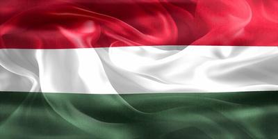 3D-Illustration of a Hungary flag - realistic waving fabric flag photo