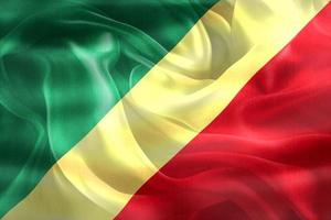 Republic of the Congo flag - realistic waving fabric flag photo