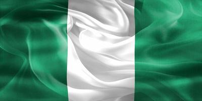 3D-Illustration of a Nigeria flag - realistic waving fabric flag photo