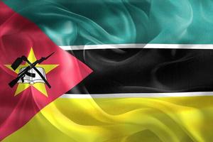 3D-Illustration of a Mozambique flag - realistic waving fabric flag photo