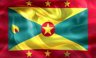 Grenada flag - realistic waving fabric flag photo