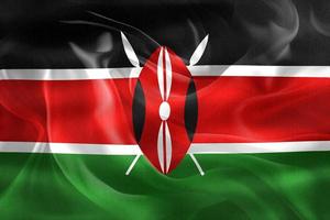 3D-Illustration of a Kenya flag - realistic waving fabric flag photo