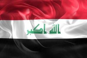 Ilustración 3d de una bandera de irak - bandera de tela ondeante realista foto