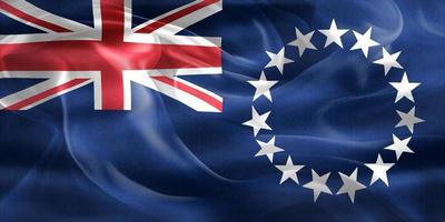 Cook Islands flag - realistic waving fabric flag photo