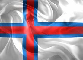 Faroe Islands flag - realistic waving fabric flag photo