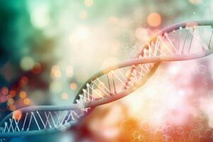 Human dna biological concept on a soft bokeh background created with technology. photo