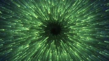 abstrait vert énergie magique embrasé spirale tourbillon tunnel particule Contexte avec bokeh effet, 4k vidéo, 60 images par seconde video